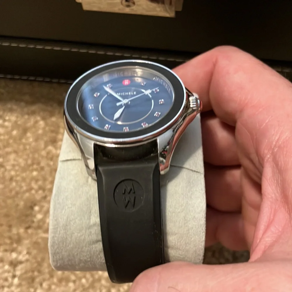 Beautiful Black Michele Watch worn once! - Picture 2 of 5